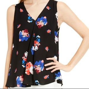 Vince Camuto Floral Drape Front Blouse Size L